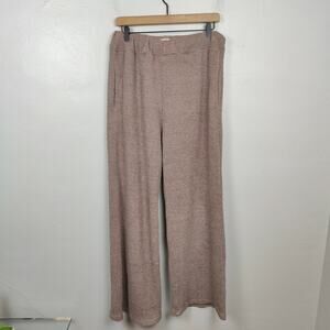 Kuwalla Tee Teddy Wide Leg Pants Womens Small Mauve Pink Pull On Fleece Lounge